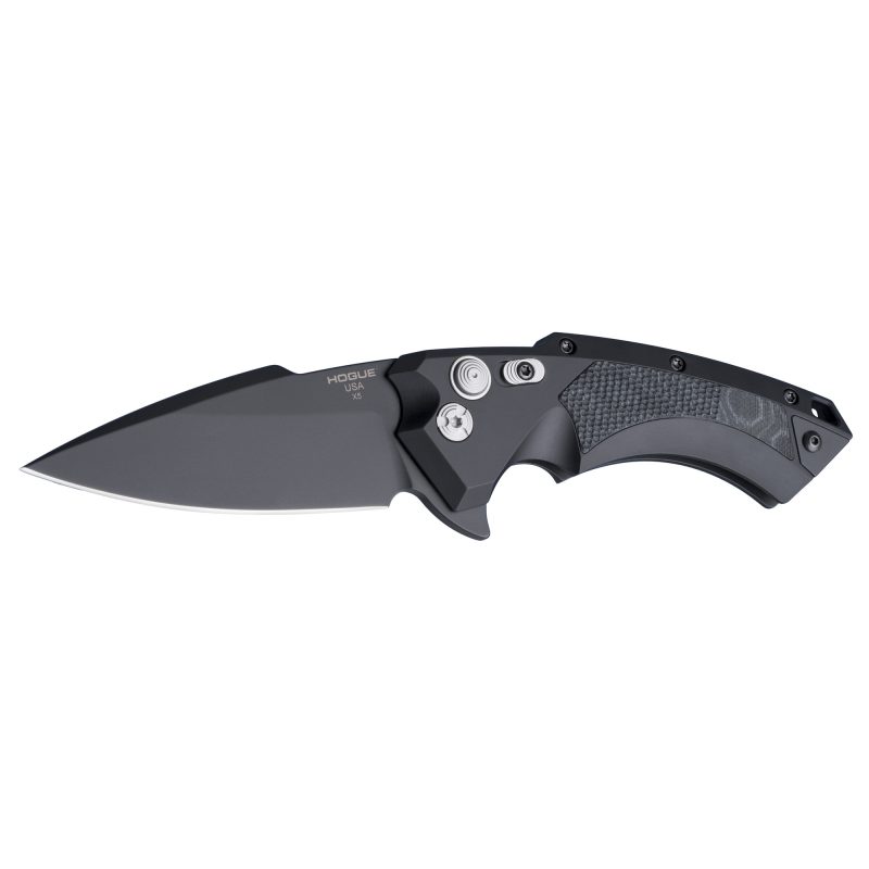Hogue X5 3.5" Spear Pnt Blk/Blk G10