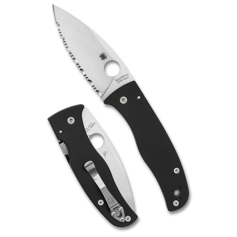 Spyderco Bodacious Blk/Slv S30V Srtd