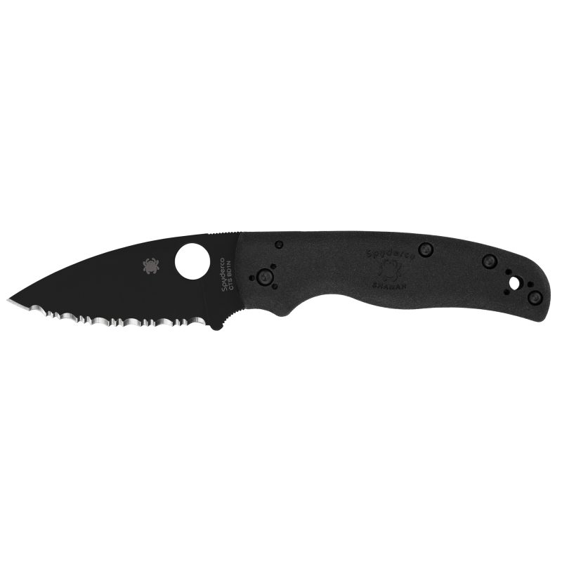 Spyderco Shaman Lw 3.58" Blk Srtd